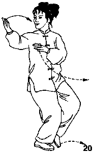 Тайцзицюань. 24 формы стиль Ян.  Обхват колена и «упрямый» шаг слева. 
