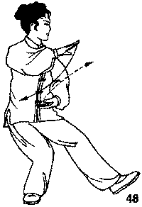 Тайцзицюань. 24 формы стиль Ян. Схватить воробья за хвост слева. Выполнение шага и разведение рук
